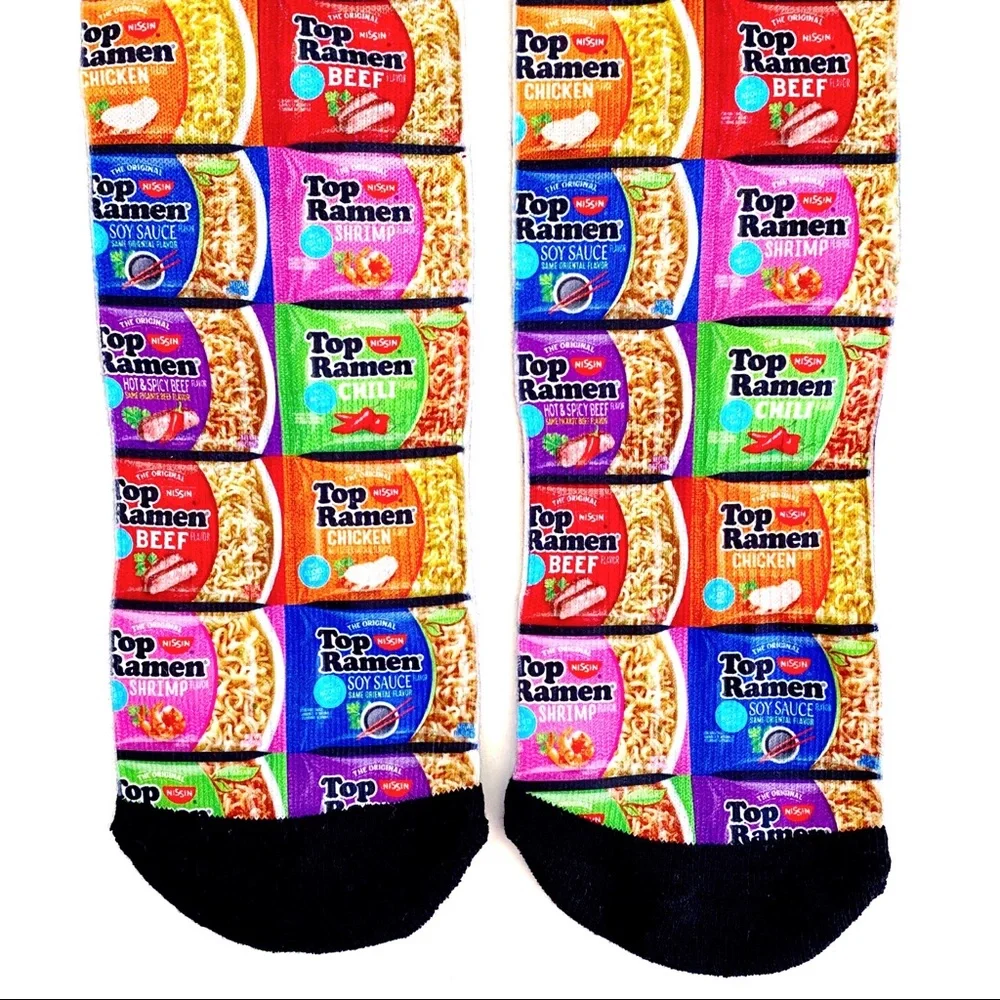 Odd Sox Top Ramen Noodles Crew Socks Mens Womens Nissin Fun Funny Gift Colorful